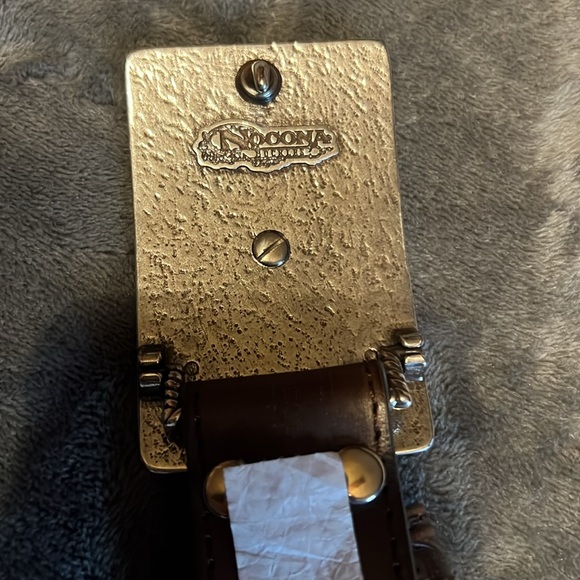 NOCONA Brown WESTERN LEATHER Belt Teal Buckle S - Picture 9 of 10